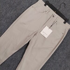 Thom Aaron Pants Mens 32x32 Light Gray Stretch Chino 5 Pocket Straight Fit Twill